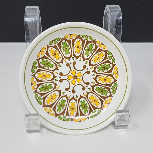 1970s Mismatched Trinket Dish Royal Worcester Palissy Floral Orange Green Boho - Picture 5 of 7